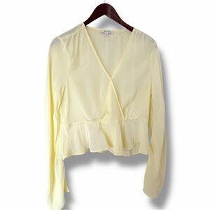 Madewell Bell Sleeve Wrap Top in Candlelight Pale Yellow
